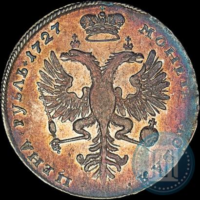 Фото 1 рубль 1727 года  "Московский тип, портрет вправо"