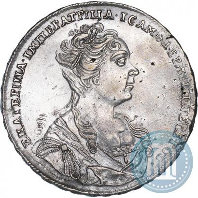 Фото 1 рубль 1726 года  "Московский тип, портрет вправо"