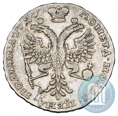 Picture Poltina 1727 year  "Moscow type, portrait turned to the right"