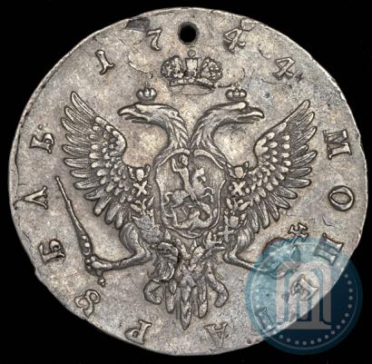 Фото 1 рубль 1744 года ММД 