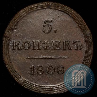 Picture 5 kopecks 1808 year КМ 