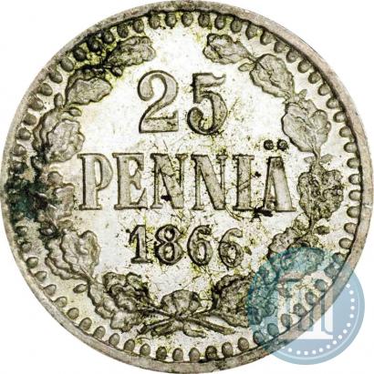 Picture 25 pennia 1866 year S 