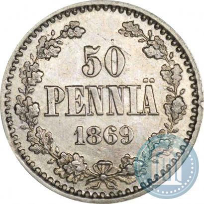 Фото 50 пенни 1869 года S 