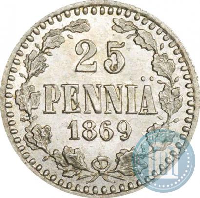 Picture 25 pennia 1869 year S 