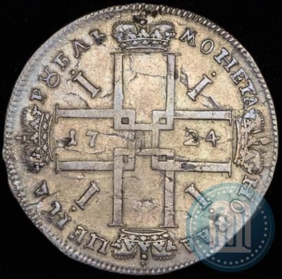 Фото 1 рубль 1724 года  "Портрет в античных доспехах"