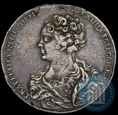 Фото 1 рубль 1725 года  "Московский тип, портрет влево"