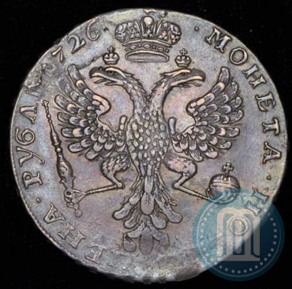 Фото 1 рубль 1726 года  "Московский тип, портрет влево"