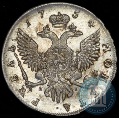 Фото 1 рубль 1754 года СПБ-ЯI "Портрет работы Бенджамина Скотта"