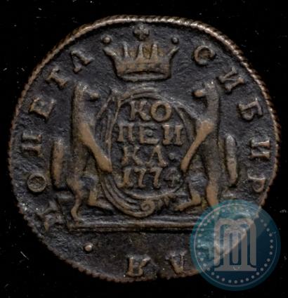 Picture 1 kopeck 1774 year КМ 