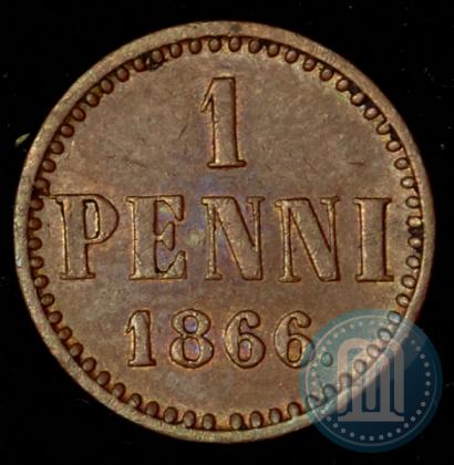 Фото 1 пенни 1866 года  