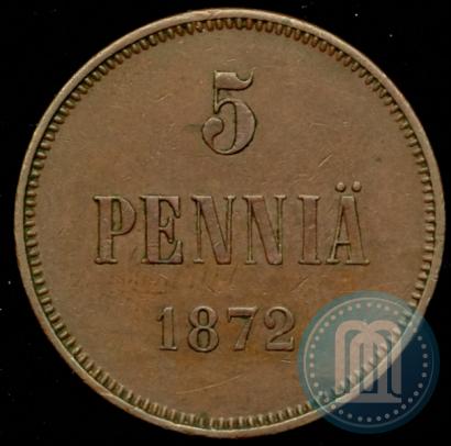 Picture 5 pennia 1872 year  
