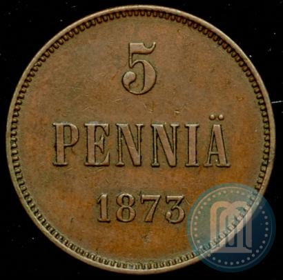 Picture 5 pennia 1873 year  