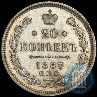 Picture 20 kopecks 1887 year СПБ-АГ 