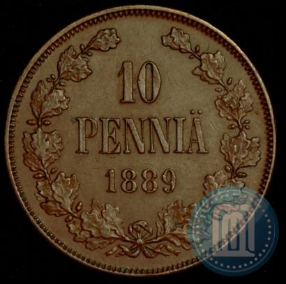 Фото 10 пенни 1889 года  