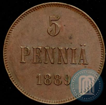 Фото 5 пенни 1889 года  