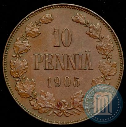 Picture 10 pennia 1905 year  