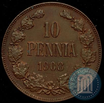 Picture 10 pennia 1908 year  