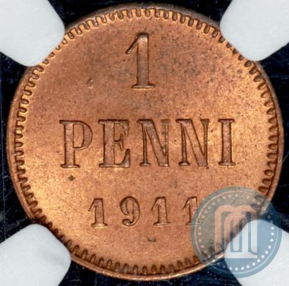 Фото 1 пенни 1911 года  