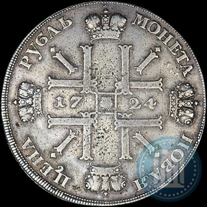 Фото 1 рубль 1724 года СПБ "Солнечный, в латах"