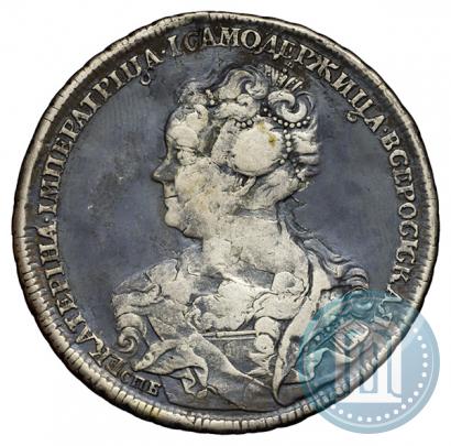 Picture 1 rouble 1725 year СПБ "Petersburg type, portrait turned to the left"