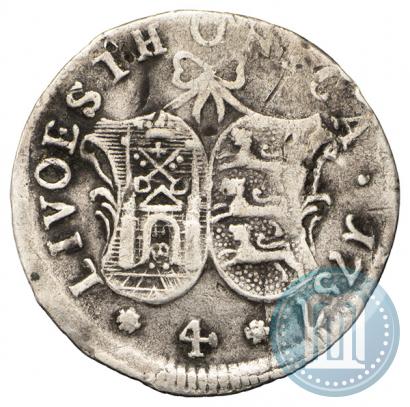 Picture 4 kopecks 1757 year  "For Livonia"