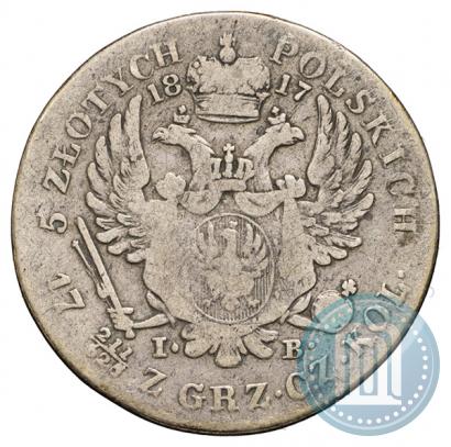 Фото 5 злотых 1817 года IB 