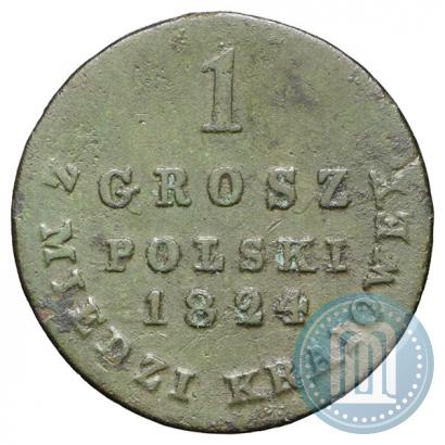 Picture 1 grosz 1824 year IB "Z MIEDZI KRAIOWEY"