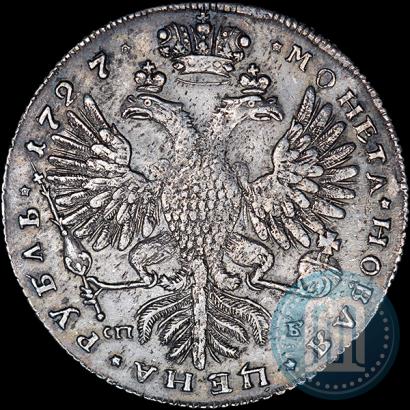 Фото 1 рубль 1727 года СПБ "Петербургский тип, портрет вправо"
