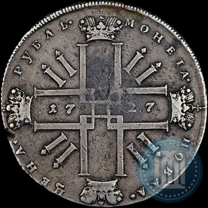 Фото 1 рубль 1727 года  "Монограмма на реверсе. Пробный"