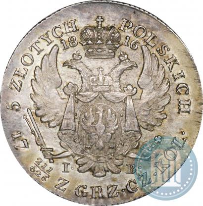 Фото 5 злотых 1816 года IB 