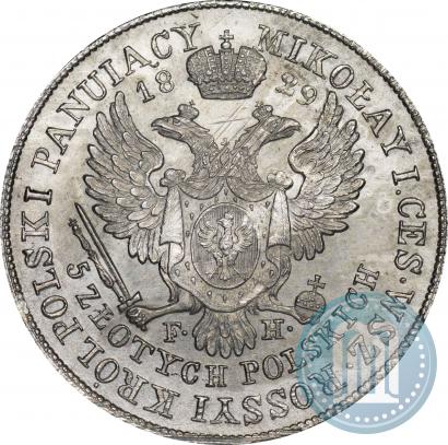 Фото 5 злотых 1829 года FH 
