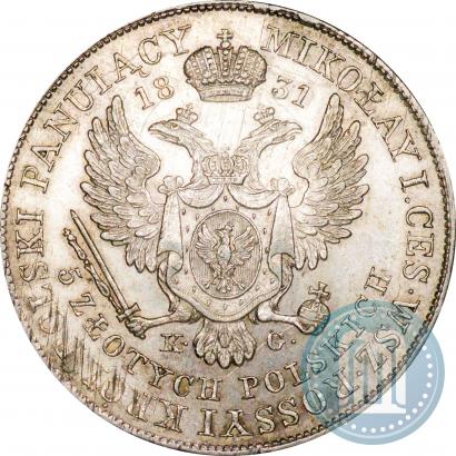 Фото 5 злотых 1831 года KG 