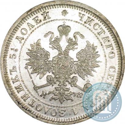 Фото 25 копеек 1881 года СПБ-НФ 