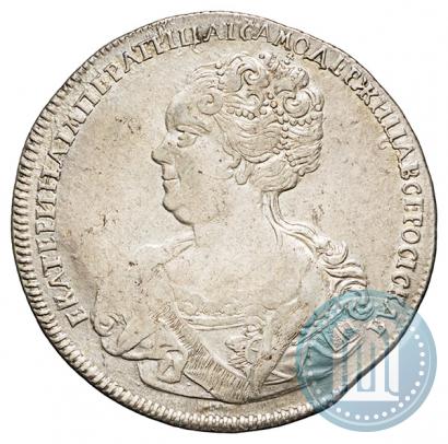 Фото 1 рубль 1725 года СПБ "Петербургский тип, портрет влево"