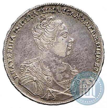 Фото 1 рубль 1727 года  "Московский тип, портрет вправо"