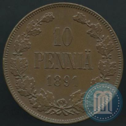 Picture 10 pennia 1891 year  