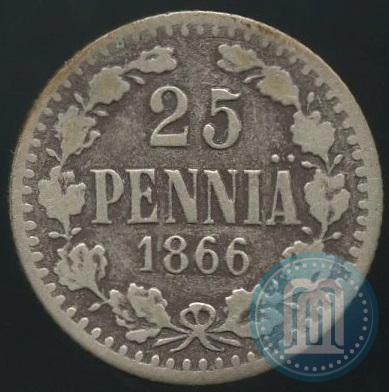 Фото 25 пенни 1866 года S 