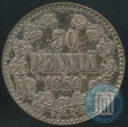 Фото 50 пенни 1864 года S 