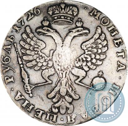 Picture 1 rouble 1726 year  "Moscow type, portrait turned to the left"