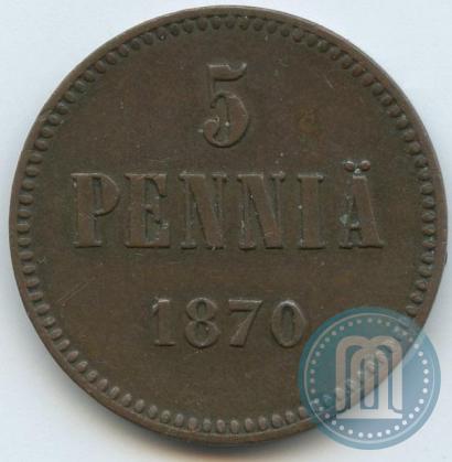 Picture 5 pennia 1870 year  