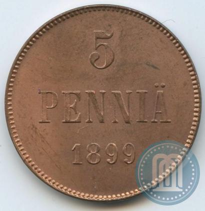 Picture 5 pennia 1889 year  