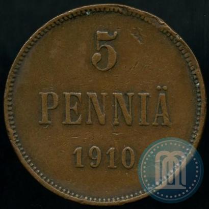 Picture 5 pennia 1910 year  