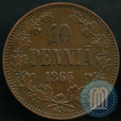 Picture 10 pennia 1865 year  