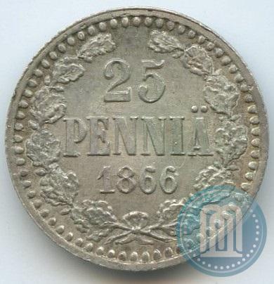 Фото 25 пенни 1866 года S 