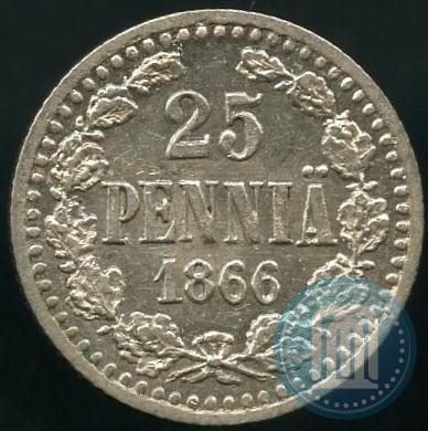 Фото 25 пенни 1866 года S 
