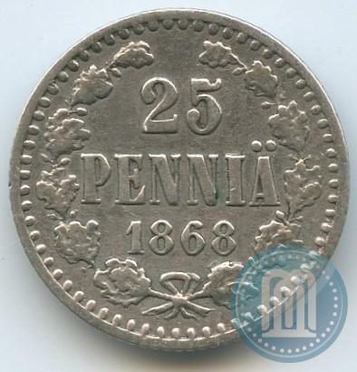 Фото 25 пенни 1868 года S 