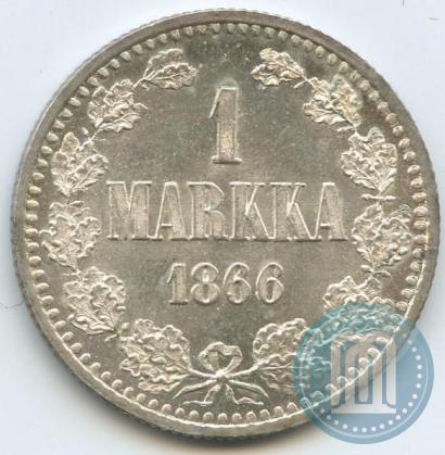 Picture 1 markka 1866 year S 