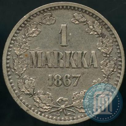 Picture 1 markka 1867 year S 