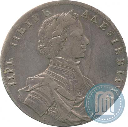 Фото 1 рубль 1712 года  "Портрет работы С. Гуэна"