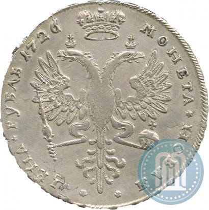 Picture 1 rouble 1726 year  "Moscow type, portrait turned to the right"